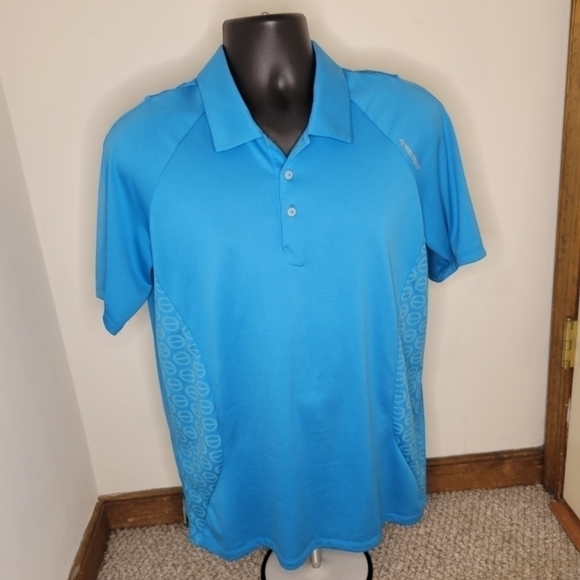 𝅺ADIDAS Clima-Cool Active Blue Polo Shirt Men’s Size (Medium) - Like New - Picture 1 of 7